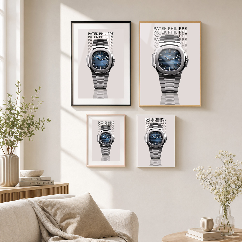لوحة معدنية مؤطرة لساعة باتيك  - مراجعة Patek Philippe Watch Nautilus وسعره